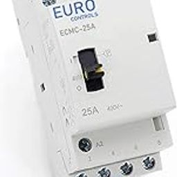 EuroControls Din Type 25 Amps 4 Pole - 4NO Modular Power Contactor 220 Volt AC with Manual Override - Low Switching Noise - Three Pole Mcb size-picture-13