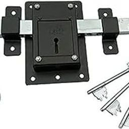 HINDSON 10 Chal with 3 Key, 8 Lever, Operated Door Lock for Main Irone Gate Lock,Black-12