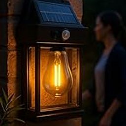 Solar Powered LED Wall Light with Motion Sensor, Waterproof Outdoor Lamp, 17cm Height, Black ABS Frame 1 PCE-image-49