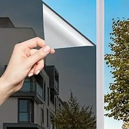 AMAZBIRD One Way Window Film Privacy Mirror Effect Self-Adhesive Window Tint UV Heat Control Glass Door Film for Home and Office Black-Silver (BLK&Silvery_Film, 20X60_INCH)-image-29