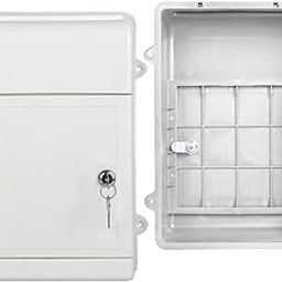ATORSE Wall Mounted Mailbox Hanging Post Box Collection Box Door House Key Drop Box White-11