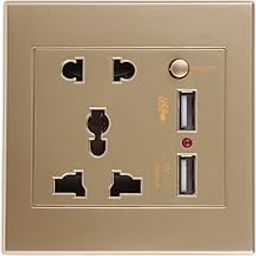 SECRET DESIRE™ 2.1A 2 USB Ports Wall Socket Charger Power Panel Receptacle 5 Outlet Switch-image-17
