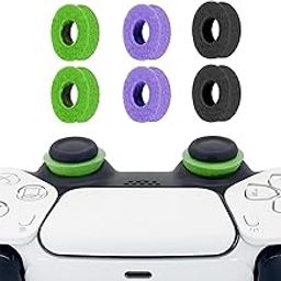 6 Pack Precision Rings Aim Assist for PS5, for PS4, Compatible with Xbox Controllers Accessories–Control with Soft Silicone Rings – Compatible with Fortnite & FPS Games，Black+Purple+Green-11