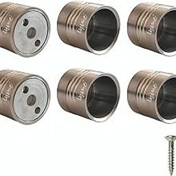 Heavy-Duty Stainless Steel Concealed Curtain and Wardrobe Rod Holder/Bracket - 1 Inch Glossy Silver With Screws & Wall Plugs Included (Pack of 6)-picture-10