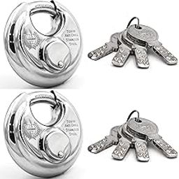 Harrison 70mm 12 Pin Round Padlock Pack of 2, Stainless Steel Finish, Key Lock, Mild Steel Material, Storage Facilities, Containers, Similar Applications-16