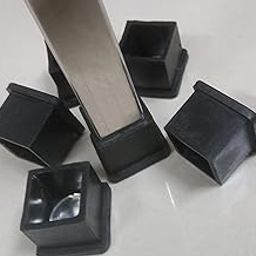 Rubber End Cap Pad Shoe Bush for Outer use of Square Steel Pipe Furniture Availabe in Size (3/4'',1'',1.25'',1.5'',2'') inch for Floor Protection,Child Friendly (1''x1''Inch(Pack of 12))-6