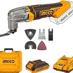 INGCO Oscillating Multi Tool,Cordless Oscillating DIY Tool Kit with Battery and Charger, Multi-Tool Kit with 8 pcs Accessories for Sanding, Grinding, Scratching, Polishing-10