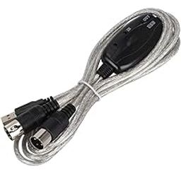 MIDI Cable, Easy to Use USB 16 Channels MIDI Cable Converter Easy Conversion Plug and Play LED Indicator for Music Keyboard-24