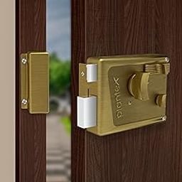 Plantex Heavy Duty Night Latch Door Lock with Key & Knob for Main Door/Inside Opening for Home,Hotel,Office - Pack of 1 (Brass Antique)-image-4