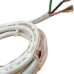 3 Core Wire 4 Sq mm Round Pure Copper Cable ISI Mark Heavy Duty for Domestic and Industrial Electric Uses Rating 5000W PVC White/Black Pack of 1 (10 Meter Cable)-picture-18