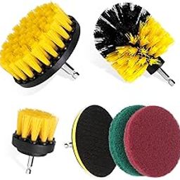 FSFTTRAD 6 Pcs Drill Brush Attachment Set, Power Scrubber Cleaning Kit for Bathroom, Floor, Tub, Shower, Kitchen (Black Red) Pack of 1-image-88