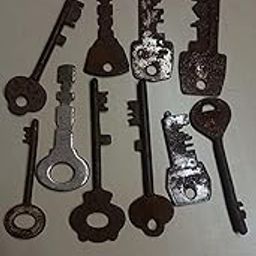 Aadityaa's Vintage Collection 35 Years Old Keys of Iron Metal for Decoration Crafts Projects Baby Nazar Dosh to Ward Off Evil Spirits Negative Energies. (Pack of Iron Keys 10Pc).-24