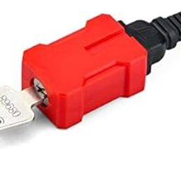 Zing Green Products Electrical Cord Plug Lockout Device, Fits 2 and 3 Pronged Plugs, Includes Dual Keys, Red-6