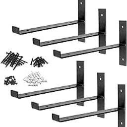 Rose Gold T Shelf Bracket Combo Pack of 6 Heavy-Duty Industrial Farmhouse Steel Wall Supports | 10" L x 6" H, 4mm Thickness | Max. Load 130lb-image-79