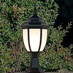 Fos Lighting Victorian Black Aluminum Gate Light with White Acrylic Panes-image-3