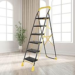 Parasnath 6 Step Yellow Diamond Steel Foldable Ladder for Home - Wide Anti Skid Plastic Step Ladder for Extra Gripping 6.2 FT Ladder - 6 Year Manufacturer Warranty - Made in India-34