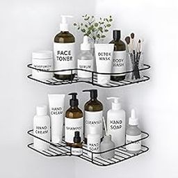 KOODNIQ Bathroom Organiser | Bathroom Corner Shelves & Corner Shelf for Kitchen | Self Adhesive | GI Metal | Pack of 2 with 2 Adhesive Hooks-image-47