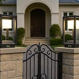 Weldecor Waterproof LED Gate Pillar Light for Outdoor | Stylish Decorative Lamp for Main Gate, Boundary Wall, Balcony, Terrace | Warm White, Modern Finish, Energy Efficient – 2 Pcs (Style8)-image-22