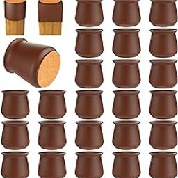 VAUGHN 24 Pcs Silicone Chair Leg Protectors, Felt Furniture Pads for Hardwood Floors, Rubber Covers for Wooden Floors (24)-21