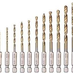 AASONS Drill Bit Set Quick Change Design Premium Titanium Coated Hex Drill Bits for Wood, Soft Metal, Plastic 1.5 to 6.5mm (13pcs Hex Shank MM)-14