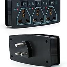 Vadda Bai 3 Universal Socket Multiplug with Individual On/Off Switches & LED Indicator 6A Power Extension Adapter for Home, Office, and Electronics-image-85