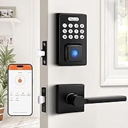 Probrico Smart Door Lock for Front Door Keypad Lock with Handle Lever, Fingerprint Deadbolt Door Lock with Code, Keyless Deadbolt Lock with Handle, Black Smart Deadbolt Lock, APP, Passcode, Auto Lock-image-31