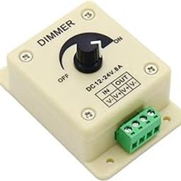 ElectroSys PWM LED Dimmer Switch | 12V–24V 8A Brightness Controller | DC Motor Dimmer for LED Strip Light, Bulb, Module | Knob Control | DIY Lighting Project Use-image-1