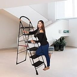 Parasnath Black Diamond Ladder 6 Step Heavy Folding Step Ladder with Wide Step 6.3 FT Ladder Made in India-image-34