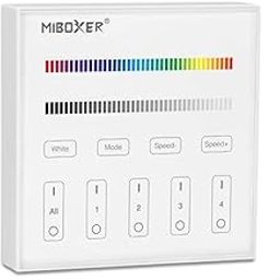 Vrabocry B3 Wireless White 2.4G RF 4 Zones RGB/RGBW Wall Mounted Smart Panel Remote Powered by 2pcs AAA Batteries 3V Work with WL5 FUT038 FUT044 FUT038W FUT038S LS2 Controllers-11
