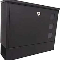 MERISHOPP®Wall Mount Mailbox Waterproof Heavy Duty for Daily Letters Office Newspapers 36cmx30cmx9.5cm Black|Home & Garden|Home & Garden|1 Mailbox (with Screw Accessories)-24