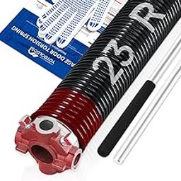 YoToolGDS Right Hand Wind（Red Cone）2" Garage Door Torsion Spring with Non-Slip Winding Bars & Gloves, High Precision Electrophoresis Black Coated, for Replacement, MIN 16,000 Cycles (0.225x2''x23'')-image-69
