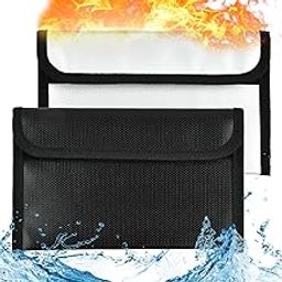 2 Pack Fireproof Document Bag, Waterproof Document Holder, Document Bag, Fire Proof Documents Bag, Fire Wallet, Suitable for Cash, Documents, Passports, Valuables Boxes-image-73
