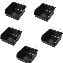 UJEAVETTE Parts Organizer Black with Hook Pegboard Bins for Kitchen Bathroom Cosmetics 10cmx10cmx6cm-image-63