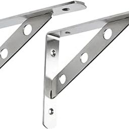 bnf® 2Pcs Stainless Steel Shelf Brackets Furniture Corner Brace Sturdy Wall Mount 8 Inch|Home & Garden | Home Improvement | Building & Hardware-12
