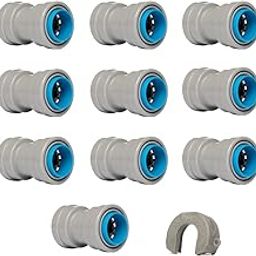 QuickFitting 1/2 inch Conduit Coupling | Push Install PVC Electrical Conduit Fitting | for Rigid Sch 40 and Sch 80 PVC Conduit | 10-Pack Liquid Tight Conduit Connectors-52