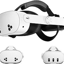 Saqico Head Strap for Meta Quest 3,Comfort Adjustable Elite Strap Replacement for Oculus Quest 3 Reduce Pressure,Soft Cushion VR Headset Accessories For Longer immersion in Virtual Reality Video Games-24