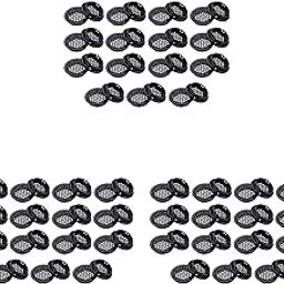 Ruitutedianzi Round Ventilation Grille Cabinet Air Vent Hole Grille 35mm 90 Pieces Black for Bathroom Cabinet Wardrobe Shoe Cabinet-image-6