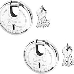 KI SHIELD 1008 DISC PAD Lock 80mm Long Shackle | 8 Levers, 3 Keys | Silver Chrome Plated Finish | Keyed Padlocks | Shutter Lock, Gate Lock | Heavy Welded Alloy Steel Body |-21