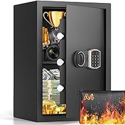 2.6 Cub Large Home Safe Fireproof Waterproof, Digital Fireproof Safe Box With Fireproof Bag, Combination Lock and Alarm Systerm, Fire Safe for Home Documents Money Valuables-14