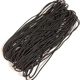 Round Elastic for Scrunchies(0.2cm), DIY Work, Tailoring Purpose (21 Meter in 2 to 3 Pieces) (Black 21 Meter)-image-3