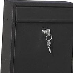 The Style SutraLocking Mailbox Wall Mount Anti-rust Mail Mail Box Suggestion Box Black 1-picture-12