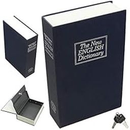 ONTRIP Book Safe Dictionary Style Iron Locker Jewellery Home Hidden Box (Black, 240 X 155 X 55 mm)-picture-24