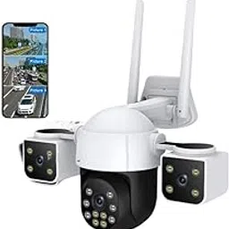 Wireless Outdoor Security Camera System with WiFi, Smartphone App Control, Night Vision LED, 3-Camera Set, White-picture-49