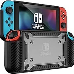 TASLAR Protective Case Grip Soft Anti-Scratch Anti-Drop Cover Accessories Shockproof Bumper Adjustable Stand with 7 Storage Slots Game Cards Compatible with Nintendo Switch OLED (ONLY CASE)-14