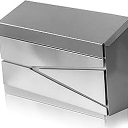 Ydocabinit Wall Mount Mailbox, Large Capacity Mailbox for House, Galvanized Steel Rust-Proof Metal Post Box Drop， Mailboxes for Outside, 15.74"×9.84"×4.33", Silver Modern Sleek Style-image-44