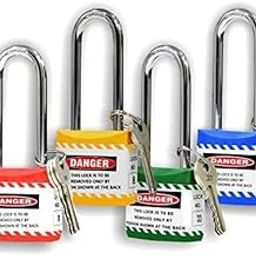 Loto Industrial Safety Long Shackle Jacket Padlock with 3 Keys (Set of 4) Red, Yellow, Green & Blue-image-24