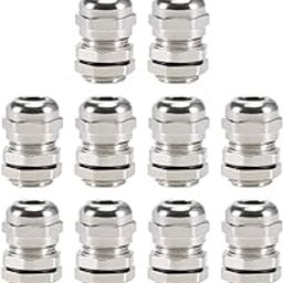 uxcell M12x1.75 Cable Gland 3mm-6.5mm Wire Hole Waterproof Metal Joint Adjustable Locknut with Washer 10pcs-image-59