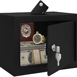 Maxsera Money Bank Small Safe For Kids and Home Use- Cash Metal Money Box- BLACK-image-77