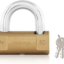 Godrej Locking Solutions and Systems Imara 80mm Brass Padlock 3 Keys (Brown, Painted Finish)-23