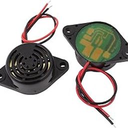 Sellify 2 Pcs DC 3-24V 12V 2-Wired Continuous Active Electronic Buzzer Alarm Black-picture-18